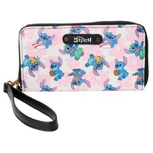 Wallet Wristlet Zip Clutch Faux Leather Stitch Multicolor T_T